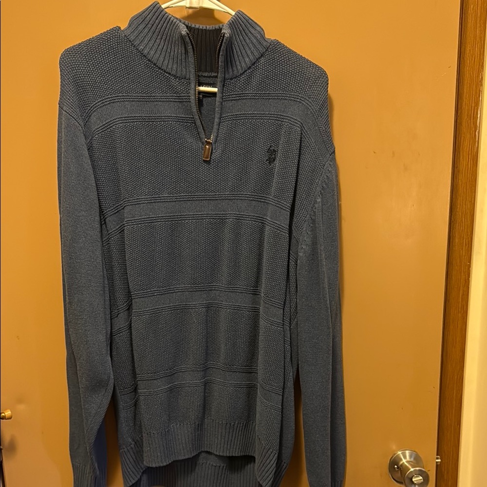 U.S. Polo Assn. Men's Zip Up Sweater in Navy